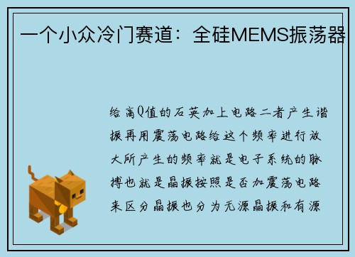 一个小众冷门赛道：全硅MEMS振荡器